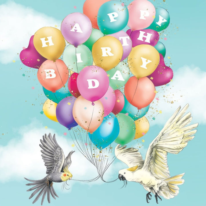 La La Land: Greeting Card Bird Birthday Balloons