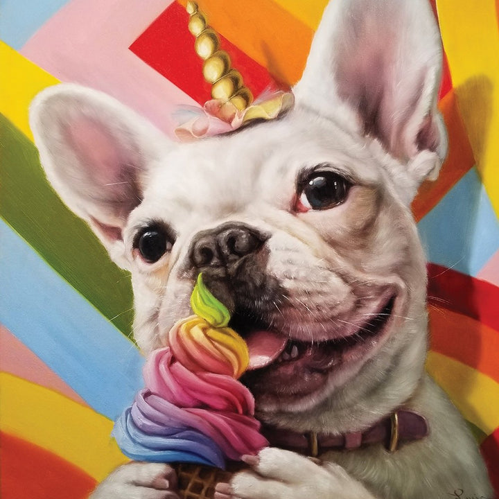 La La Land: Greeting Card Rainbow French Bulldog
