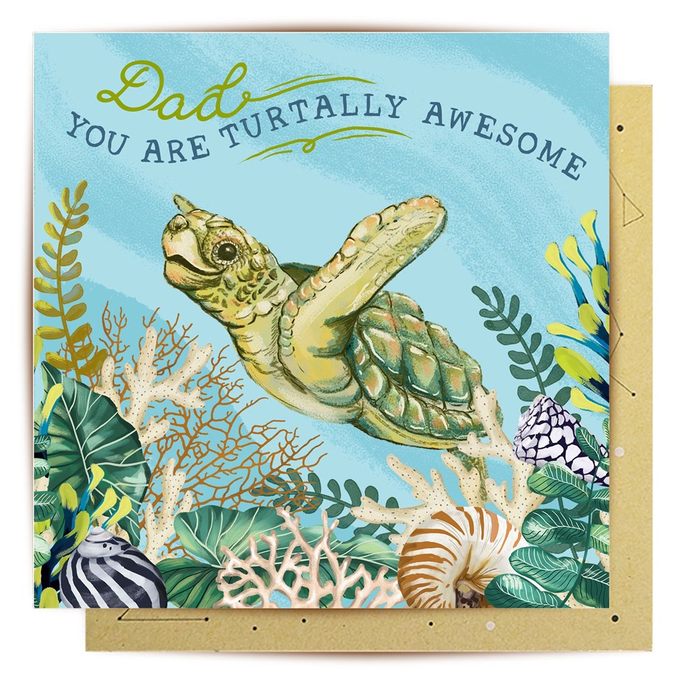 La La Land: Greeting Card Turtally Awesome Dad