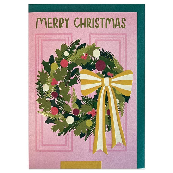 Raspberry Blossom: Greeting Card Reflections Christmas Wreath