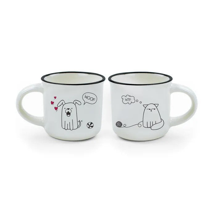 Legami: Espresso for Two Mini Mugs Cat and Dog