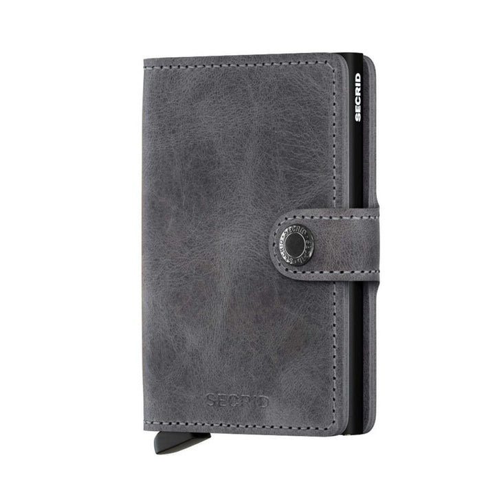 Secrid: Vintage Charcoal Leather Mini Wallet