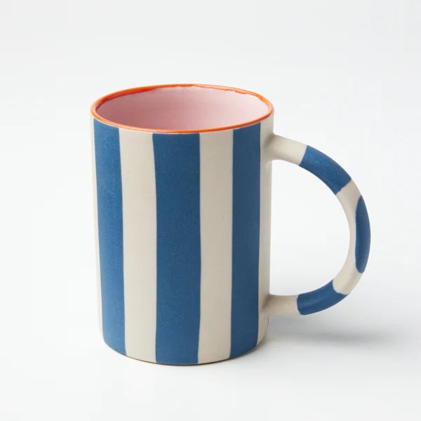 Jones & Co: Happy Mug Navy Stripe