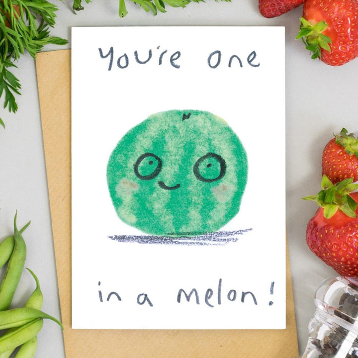 Jo Clark Design: Greeting Card You're One In A Melon