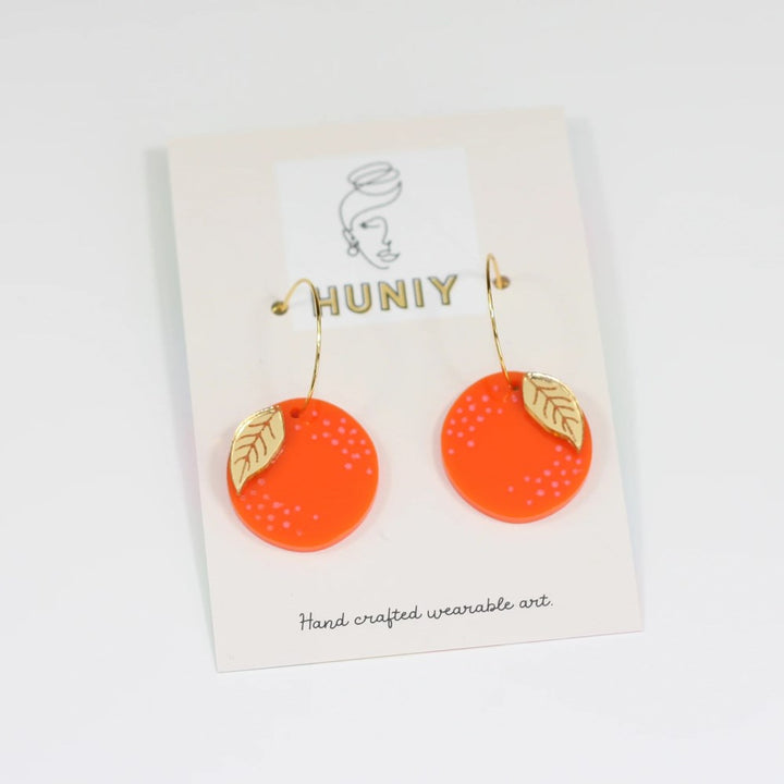 Huniy: Earrings Orange Citrus Hoops