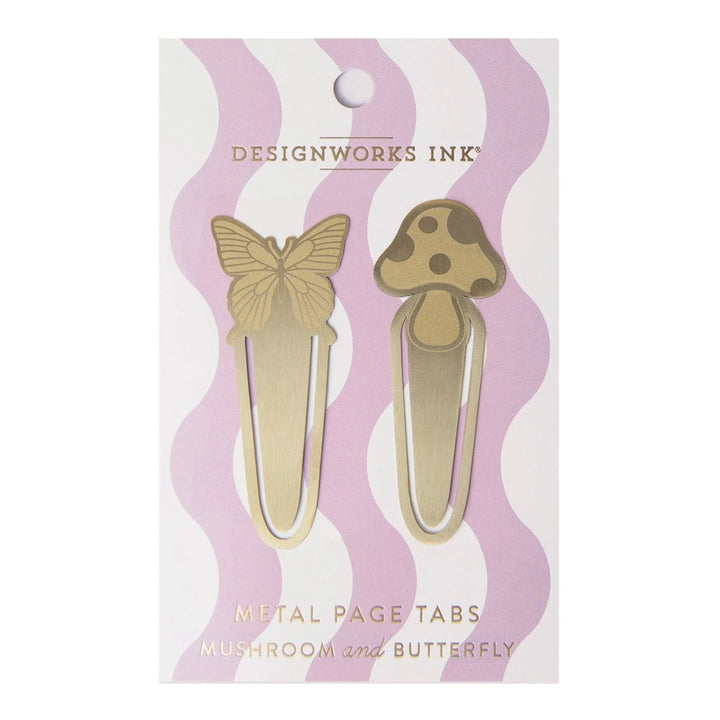 DesignWorks Ink: Metal Page Tabs Mushrooms + Butterfly