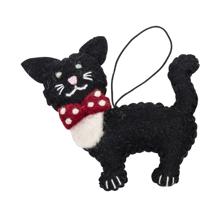 Pashom: Xmas Ornament Cat with Bow Black
