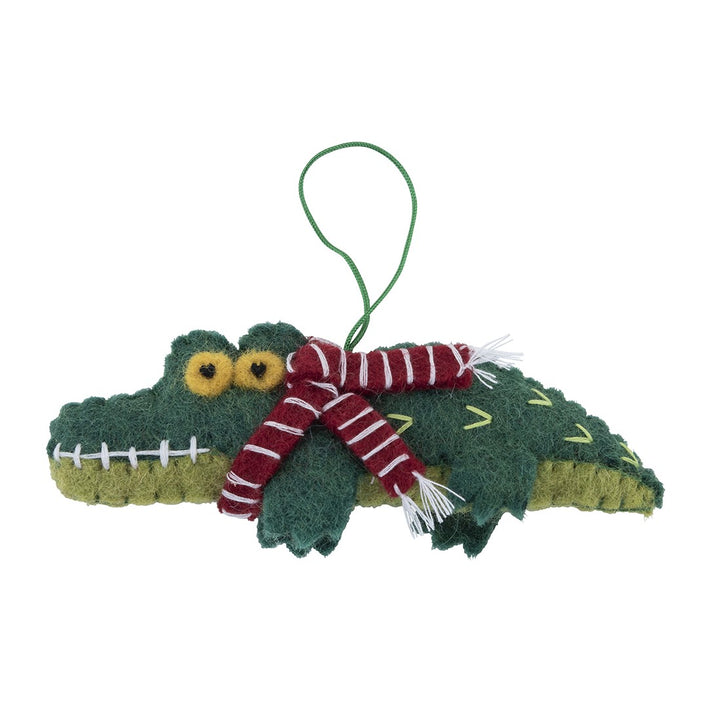 Pashom: Xmas Ornament Crocodile Scarf Green