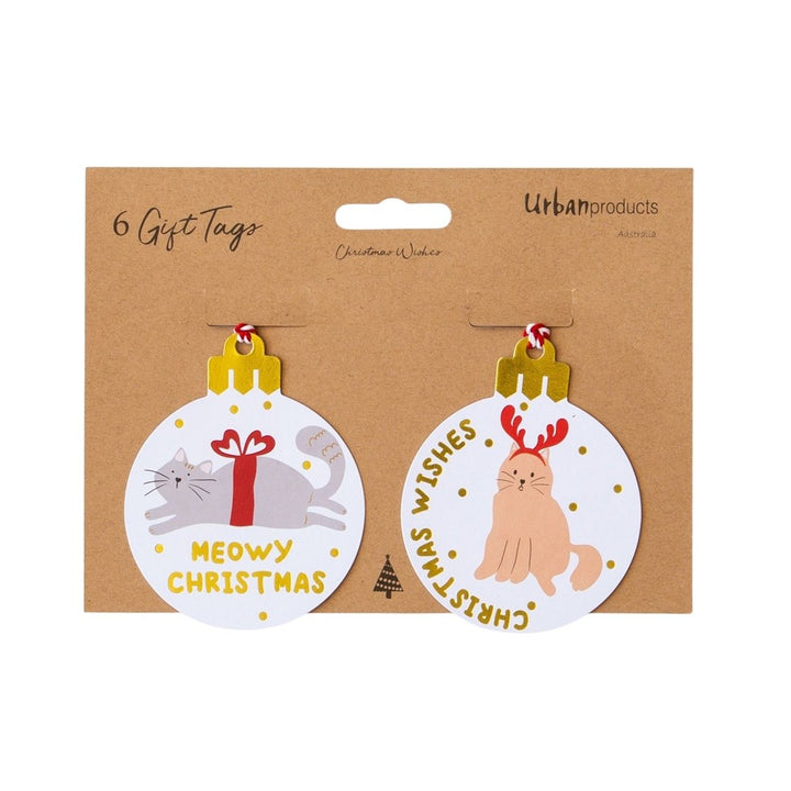 Urban Products: Christmas Bauble Gift Tags 6pk Perfect Pets Cats