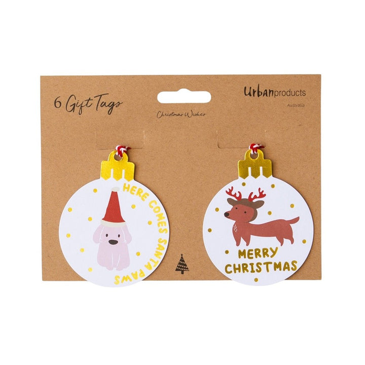 Urban Products: Christmas Bauble Gift Tags 6pk Perfect Pets Dogs