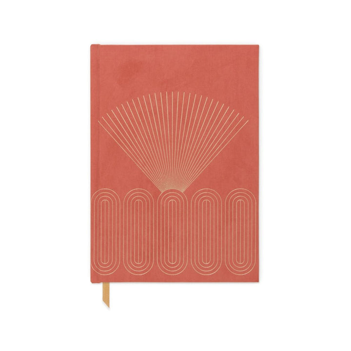 DesignWorks Ink: Hard Cover Suede Journal Radiant Rays Terracotta