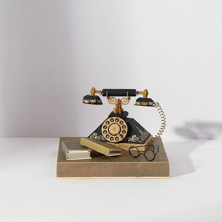 Paper Thought: Lasercut Paper Model Antique Telephone