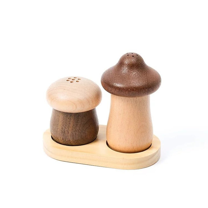 Wooderful Life: Wooden Mushroom Seasoning Jar Set