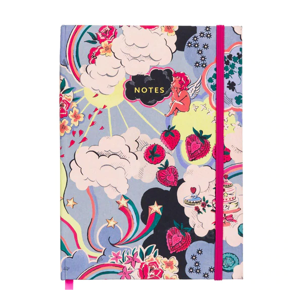 Cath Kidston: A5 Cloth Notebook Silver Linings