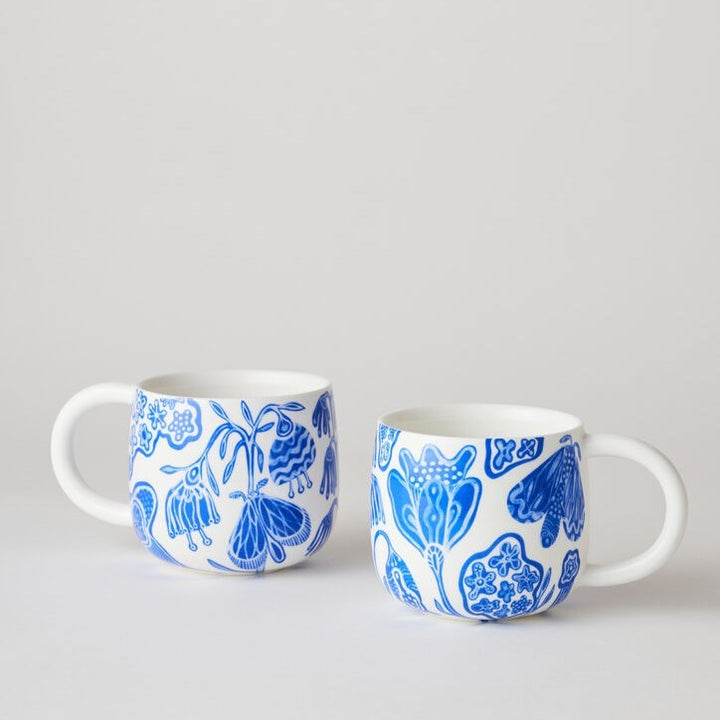 Angus & Celeste: Sunny Day Mugs Two Set Cobalt Garden