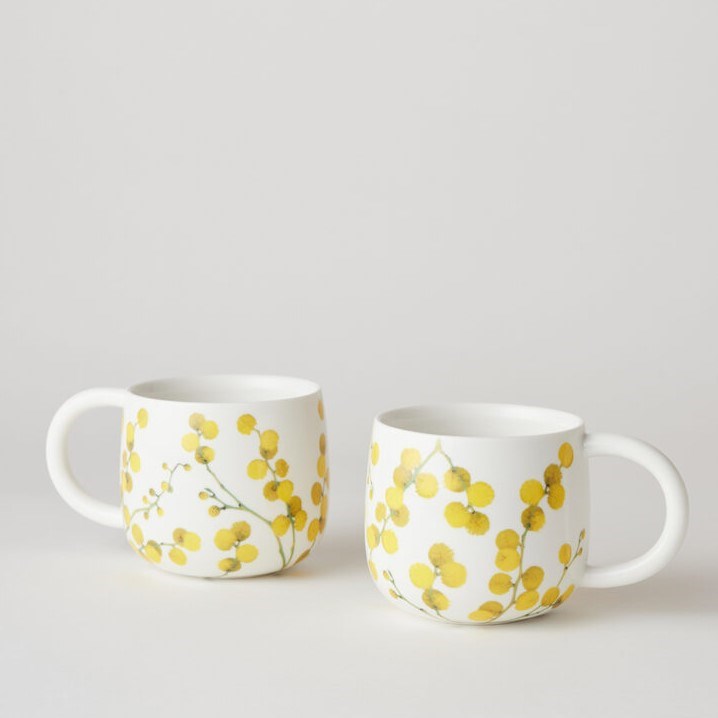 Angus & Celeste: Sunny Day Mugs Two Set Wattle Blossom