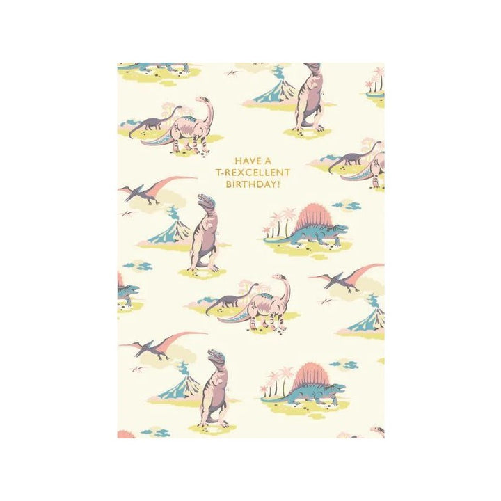 Cath Kidston: Foil Greeting Card Pastel Dinosaurs