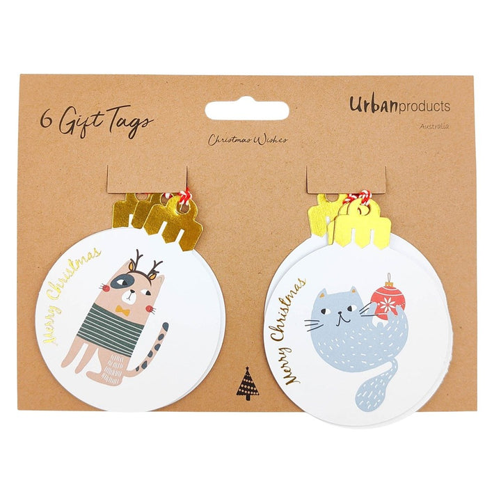 Urban Products: Bauble Gift Tag Quirky Christmas Cats