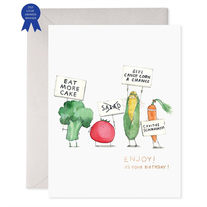 E. Frances Paper: Foil Greeting Card Veggie Strike