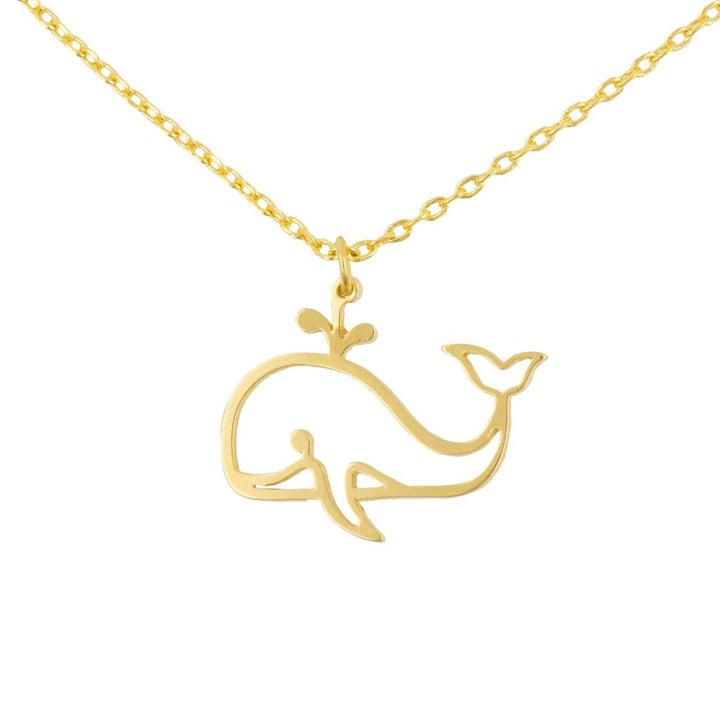 Short Story: Necklace Cute Whale Stencil Gold