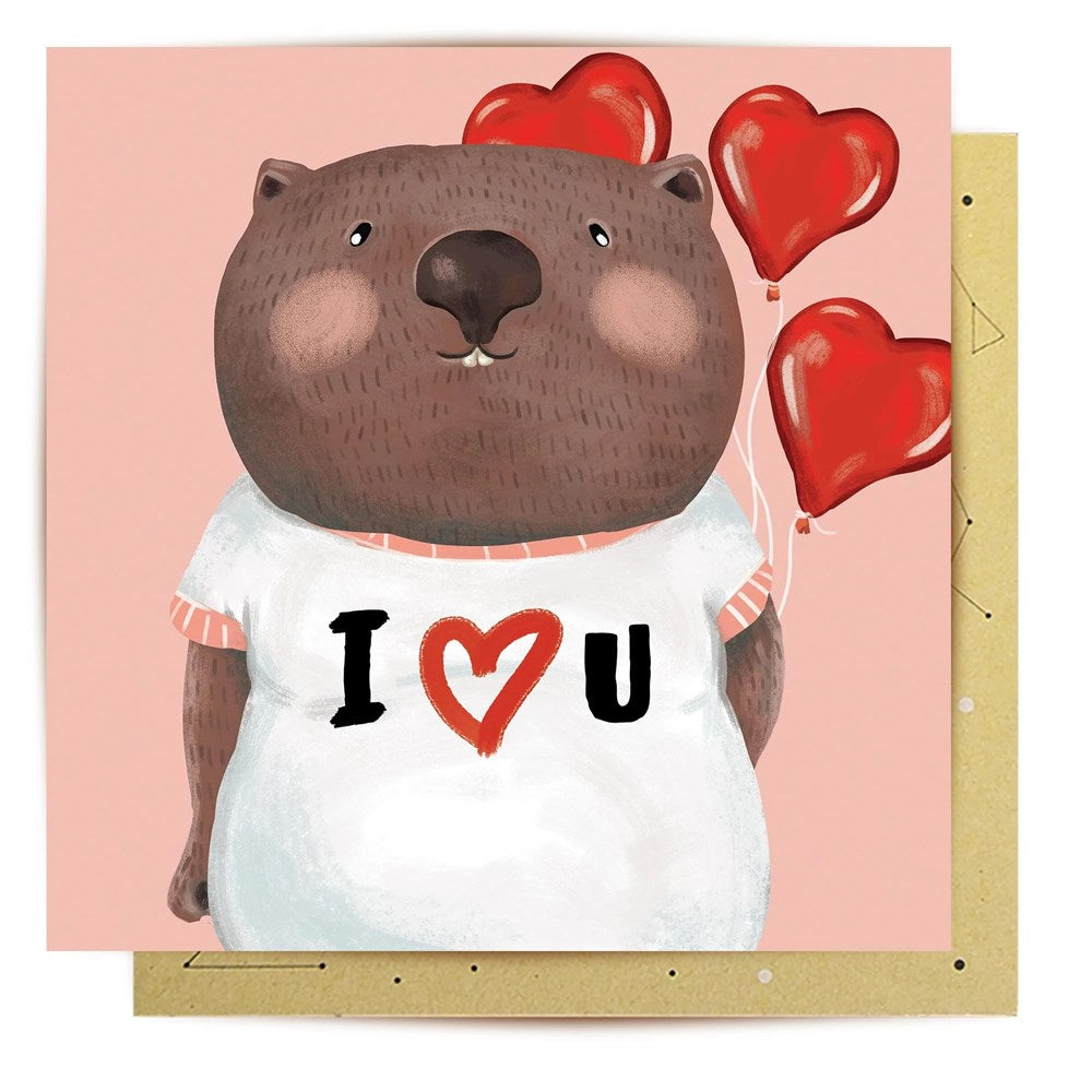 La La Land: Greeting Card Wombat Love